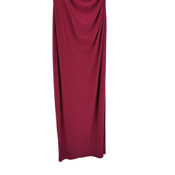 Vintage Ralph Lauren Gown 6 Pink Rhinestone One Shoulder Side Ruched Slit Sexy - Picture 7 of 16